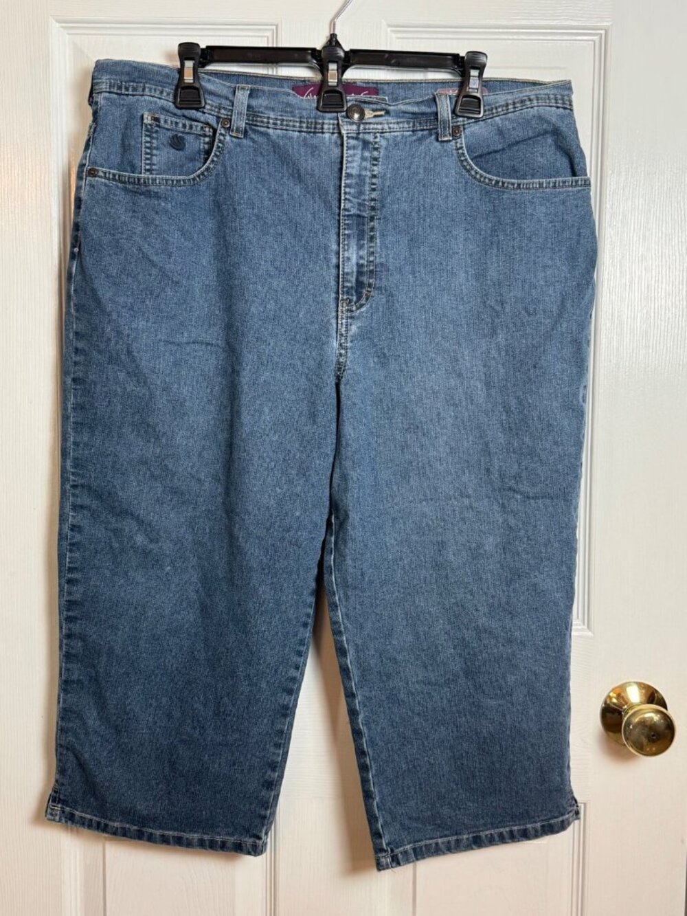 Gloria Vanderbilt Amanda Capri Jeans Womens 18 Blue Denim High Rise